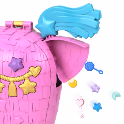 Polly Pocket Unicorn Partyland Playset with 2 Micro Dolls, Pets & 25+ Surprise Accessories, Birthday Celebration with Hot Air Balloon Ride - Additional view 6