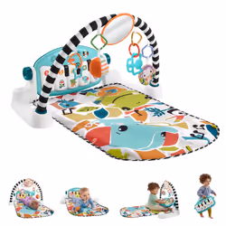 Baby Activity Mat Glow and Grow Kick & Play Piano Gym, Portable Musical Toy with Smart Stages Learning, Ages 0+ Months, Blue, ...