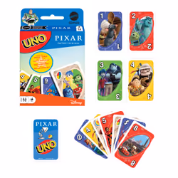 Mattel UNO Pixar Card Game with Character-Inspired Deck for Kids, Adults & Family Nights