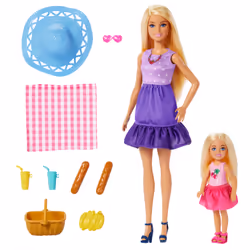 Barbie Family & Friends Dolls & Accessories, Picnic-Themed Playset with 2 Dolls & 9 Pieces - Additional view 5