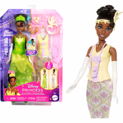 Disney Princess Tiana 2-in-1 Stories Fashion Doll, Fashion doll, Female, 3 yr(s), Girl, Multicolour