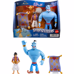 Disney Aladdin Storytellers Pack of 3 Figures Genie  Aladdin and Magic Carpet  Cave of Wonders Authentic Posable Movie Toys 4 ...