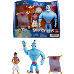 Disney Aladdin Storytellers Pack of 3 Figures Genie  Aladdin and Magic Carpet  Cave of Wonders Authentic Posable Movie Toys 4 Inch Scale