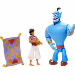 Disney Aladdin Storytellers Pack of 3 Figures Genie  Aladdin and Magic Carpet  Cave of Wonders Authentic Posable Movie Toys 4 Inch Scale