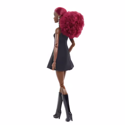 Barbie Signature Basics Collectible Doll, Model 03 with Red Curly Hair, Black Dress & Boots
