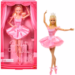 Barbie Signature Ballet Wishes Doll Collectible Fashion Doll in Satiny Pink Tutu with Blonde Hair and Giftable Packaging