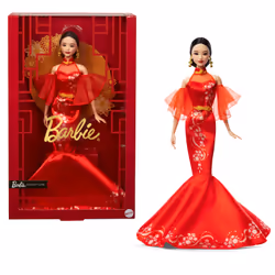 Barbie Signature Lunar New Year Doll Collectible with Qipao Dress & Golden Accessories, Fashion doll, Female, 4 yr(s), Boy/Gi ...