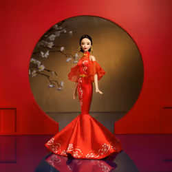 Barbie Signature Lunar New Year Doll Collectible with Qipao Dress & Golden Accessories