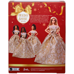 Barbie Signature 2025 Holiday Fashion Doll, Seasonal Collector, Blonde with Silver & Gold Gown - Additional view 2