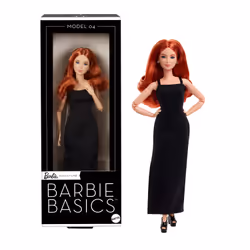 Barbie Basics Collectible Doll, Model 04 with Red Curly Hair, Black Dress & Platform Heels, Fashion doll, Female, 3 yr(s), Bo ...