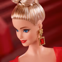 Barbie Signature Collectible Doll for Mattel 80th Anniversary, Glittery Red Tulle Gown, Blonde Hair - Additional view 4