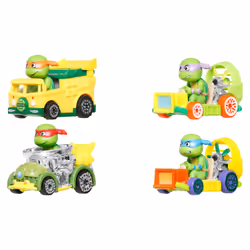 Hot Wheels RacerVerse, Set of 4 Die-Cast Cars with Pop Culture Characters as Drivers