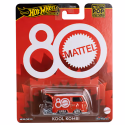 Hot Wheels Pop Culture Mattel 80th Anniversary Kool Kombi, Car, 3 yr(s), Metal, Plastic, Red, White