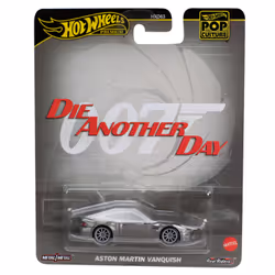 Hot Wheels Pop Culture Die Another Day Aston Martin Vanquish, Car, 3 yr(s), Metal, Plastic, Silver