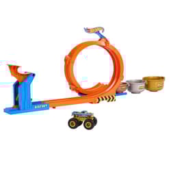 Hot Wheels Monster Trucks Loop-And-Flip Trophy Challenge Playset & Die-Cast Bigfoot Toy Truck