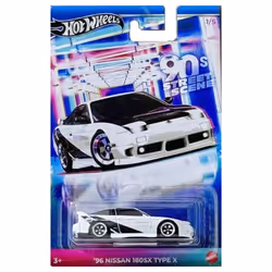 Hot Wheels '90s Street Scene Series '96 Nissan 180SX Type X, Car, 3 yr(s), Metal, Plastic, Black, White