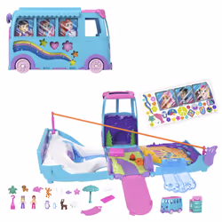 Polly Pocket PET MOBILE ADVENTURE Playset, Action/Adventure, 4 yr(s), Multicolour, Plastic