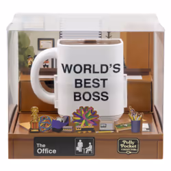 Polly Pocket x The Office Best Boss Mug Compact, Dunder Mifflin Character Set Collectible Toy - Additional view 6
