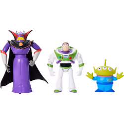 Mattel Disney Pixar Storytellers Story Intergalactic 3-Pack of Action Figures 4-Inch Scale Buzz Lightyear Zurg & Alien Posa ...