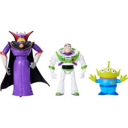 Mattel Disney Pixar Storytellers Story Intergalactic 3-Pack of Action Figures  4-Inch Scale Buzz Lightyear  Zurg & Alien Posable Toys