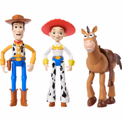 Mattel Disney Pixar Storytellers Toy Story 3-Pack of Woody Jessie & Bullseye 4-inch Authentic Posable Figures Key Characte ...