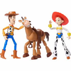Mattel Disney Pixar Storytellers Toy Story 3-Pack of Woody  Jessie & Bullseye  4-inch Authentic Posable Figures  Key Character Collectibles