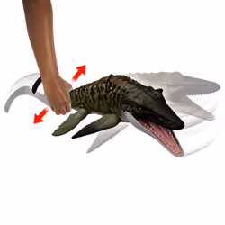 Jurassic World Rebirth Bite N Blast Mosasaurus Action Figure and Mini Dilophosaurus, Dinosaur Toy - Additional view 7