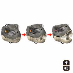 Jurassic World Rebirth T-Rex Rage N Roar Mask with LED Light Up Eyes Feature, 3 Level Effects