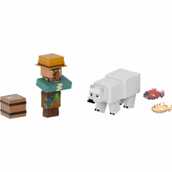 Minecraft Fisherman and Polar Bear Figures, 6 yr(s), Minecraft, Multicolour, Plastic