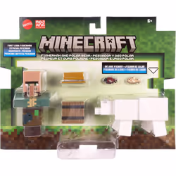 Minecraft Fisherman and Polar Bear Figures