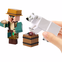 Minecraft Fisherman and Polar Bear Figures