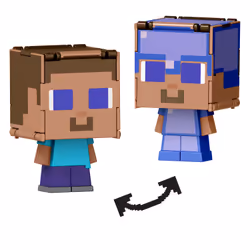 Minecraft FLIPPIN' FIGS Steve in Enchanted Armor + Steve, 8 yr(s), Minecraft, Multicolour