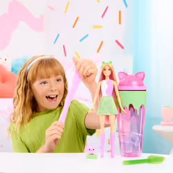 Barbie Pop Reveal Shakes Series Doll & Accessories Set, Scented Cute Kitten Fashion Doll