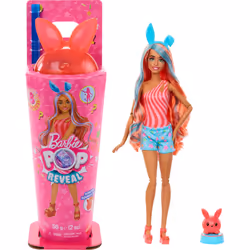 Barbie Pop Reveal Series Doll & Accessories Set Shakes Series Scented Bright Bunny Scented Fashion Doll & Pet 8 Surprises ...