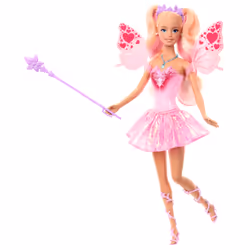 Barbie Fantasy Fairy Doll with Color-Change Wings and Outfit, Includes Toy Wand with Sponge & Fashion Accessories, Fashion do ...