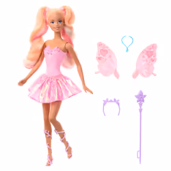 Barbie Fantasy Fairy Doll with Color-Change Wings and Outfit, Includes Toy Wand with Sponge & Fashion Accessories - Additional view 5