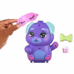 Polly Pocket Sleepover Puppy Compact Playset with 1 Micro Doll and Pet Dogs, Travel Toy with Food & Styling Accessories - Additional view 5