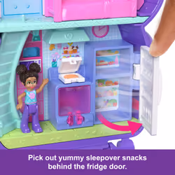 Polly Pocket Sleepover Puppy Compact Playset with 1 Micro Doll and Pet Dogs, Travel Toy with Food & Styling Accessories - Additional view 8