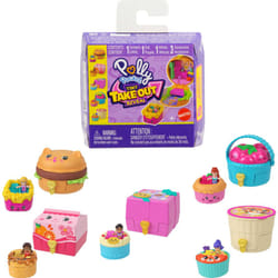 Polly Pocket Micro Dolls & Compacts with Toy Cars  Food Theme Vehicle Collection  Tiny Take Out Reveal Assortment with Surprises