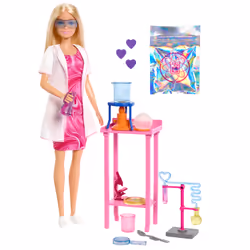 Barbie Scientist Doll and Accessories with Blonde Fashion Doll, Lab Table, & Color-Change Accessories, Fashion doll, Female,  ...