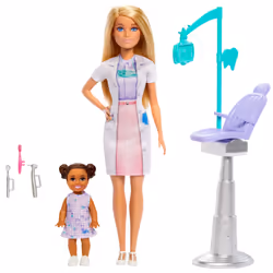 Barbie Dentist Doll with Blonde Fashion Doll, 1 Kid Doll, Medical Doctor Furniture & Accessories - Additional view 4