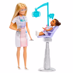 Barbie Dentist Doll with Blonde Fashion Doll, 1 Kid Doll, Medical Doctor Furniture & Accessories - Additional view 5