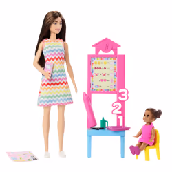 Barbie Teacher Doll with Brunette Fashion Doll, 1 Toddler Doll, & Teaching Accessories, Fashion doll, Female, 3 yr(s), Boy/Gi ...