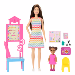 Barbie Teacher Doll with Brunette Fashion Doll, 1 Toddler Doll, & Teaching Accessories - Additional view 5