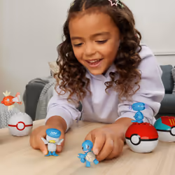 MEGA Pokémon Water-Type Trainer Team Building Toy Kits with 2 Action Figures (79 Pieces) for Kids
