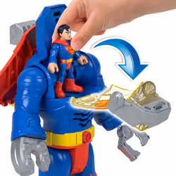 Fisher-Price Imaginext DC Super Friends Superman Insider & Exo Suit Robot with Lights & Sounds, 6 Pieces