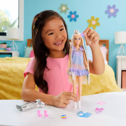 Barbie Fun & Fancy Doll & Accessories, Blonde Fashion Doll with Extra-Long Hair & 2 Looks