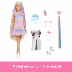 Barbie Fun & Fancy Doll & Accessories, Blonde Fashion Doll with Extra-Long Hair & 2 Looks - Additional view 7