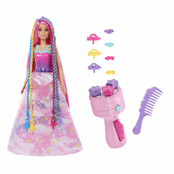 Barbie A Touch of Magic Dreamtopia Twist 'n Style Doll and Hairstyling Accessories Including Twisting Tool, Fashion doll, Fem ...