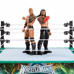 WWE Bloodlines Rules Playset with Ring & 2 Action Figures, Includes The Rock & Roman Reigns